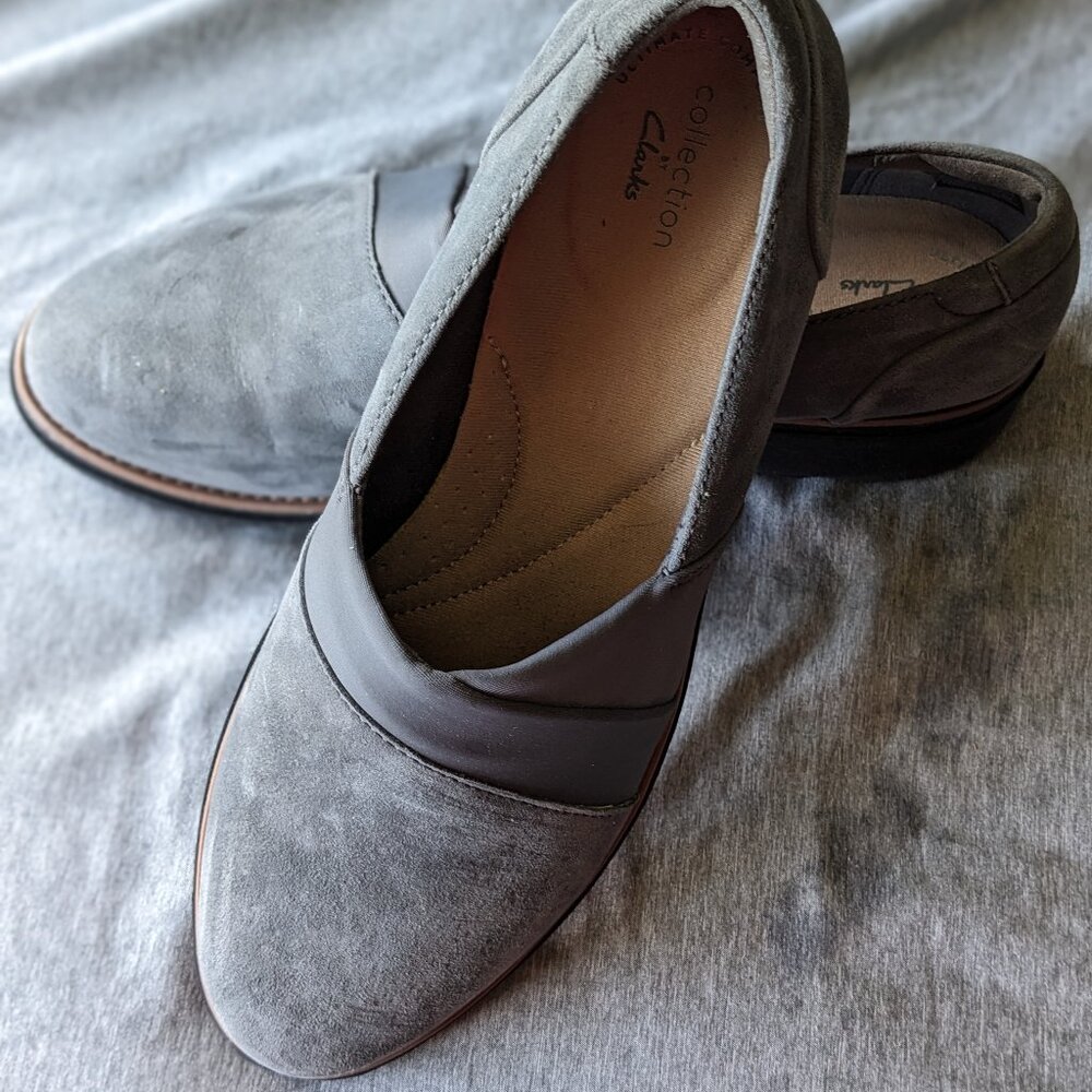 Clarks Sharon loafer pump grey size 9